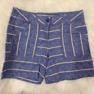 LOFT Linen Striped Shorts